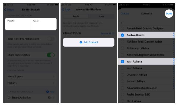 استخدام عدم الإزعاج DNDعلى iPhone وiPad تحديث iOS 15